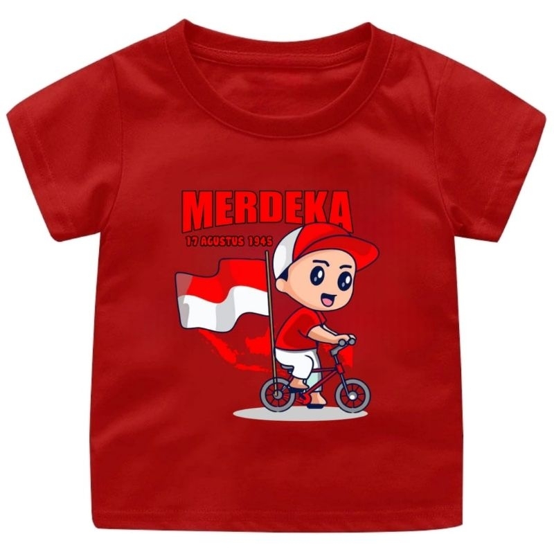 Baju Kaos Anak KEMERDEKAAN INDONESIA Lengan Pendek usia 1-12 Tahun