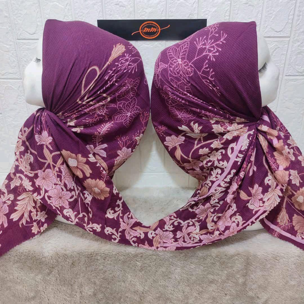 COD || JILBAB || HIJAB VOAL SEGI EMPAT MOTIF NS || HITAM || KUNING || COKSU || TERBARU / Nomiq Store