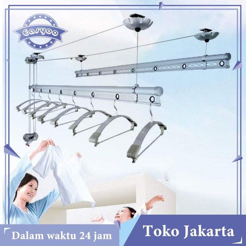 Jemuran Baju Lifting Alumunium Jemuran Langit Clothes Rack Lifting