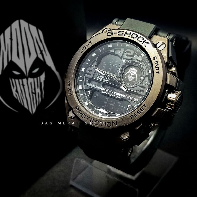 Jam Tangan Moon Knight  X G Shock GST Black Include Bonus