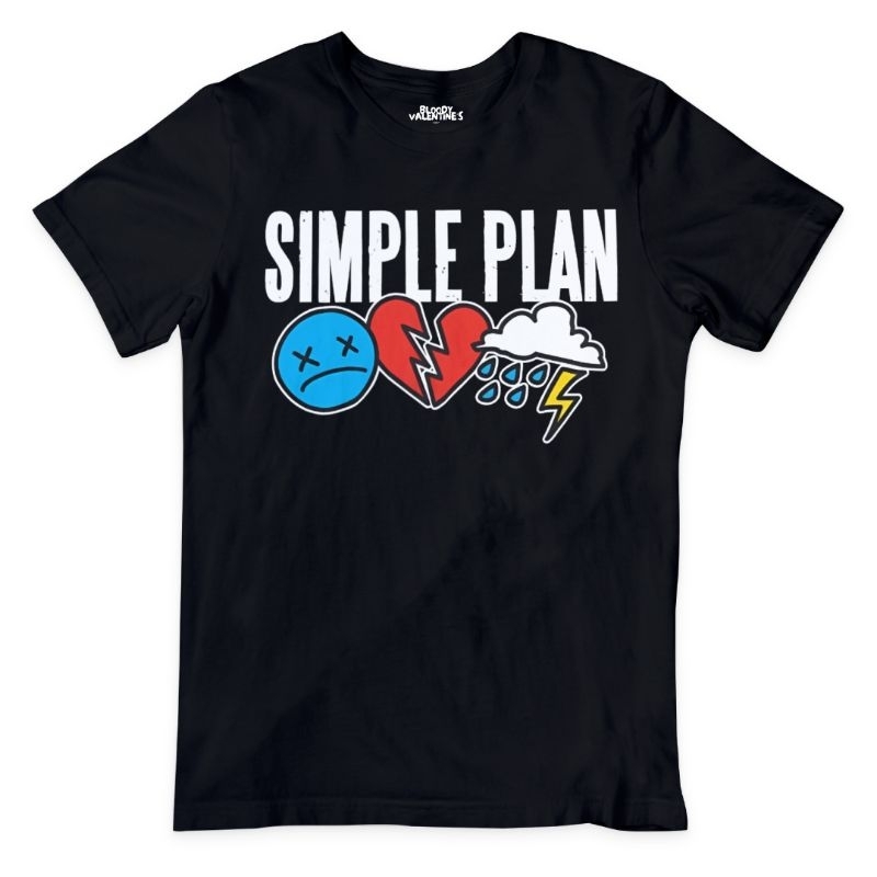 Simple Plan "Original 3 Icons" T-Shirt / Kaos Band POP Punk Rock