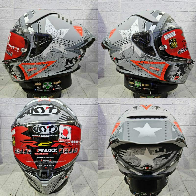 HELM KYT R2R PRO ASSAULT MATT SILVER|NEW HELM KYT R2R PRO