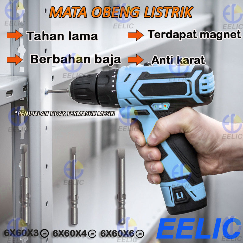 EELIC MAO Mata Obeng Listrik Ada pilihan type MINUS dan PLUS ada pilihan ukuran minus M6X60X6MN/M6X60X3MN/M6X60X4MN Plus M6X60X6PH2/M6X60X4PH1/M6X60X3PH1/M6X60X2.5PH1/M6X60X2PH0