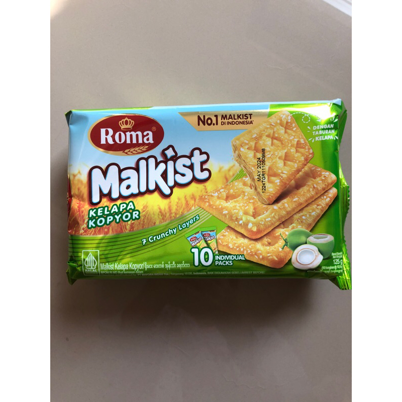 

Biskuit Roma Malkis kelapa kopyor (1 bungkus isi 10packs)