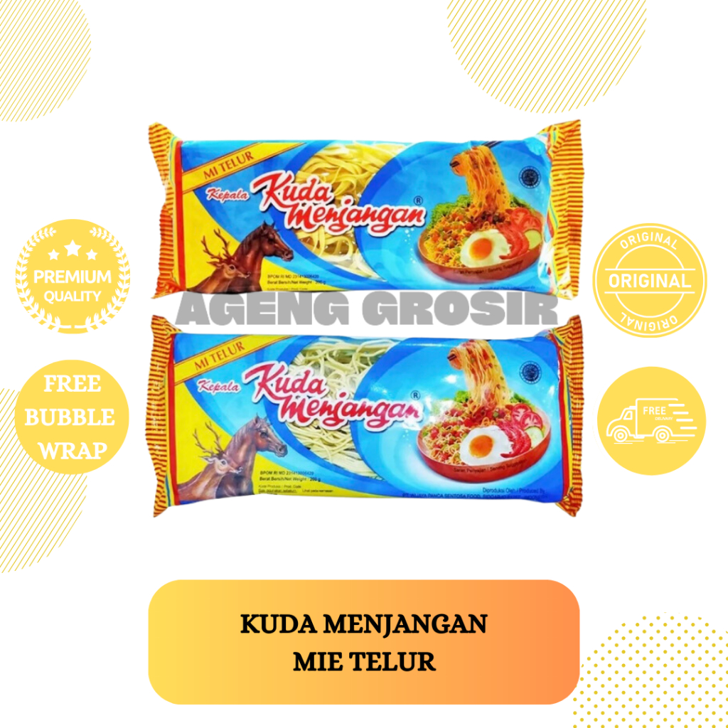 

Mi Telur Kepala Kuda Menjangan 200g Mie Telur