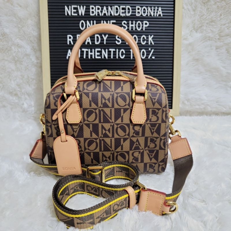 tas bonia original speedy s monogram tali lebar