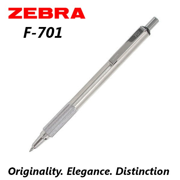 

ZEBRA F-701 RETRACTABLE BALLPOINT PEN 0.7 MM / PULPEN STAINLESS STEEL