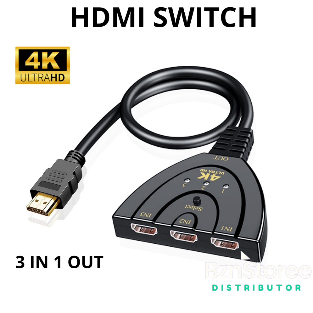 Hdmi Switch 4k 3 port / HDMI switch 3 port / Kabel HDMI cabang 3 4k