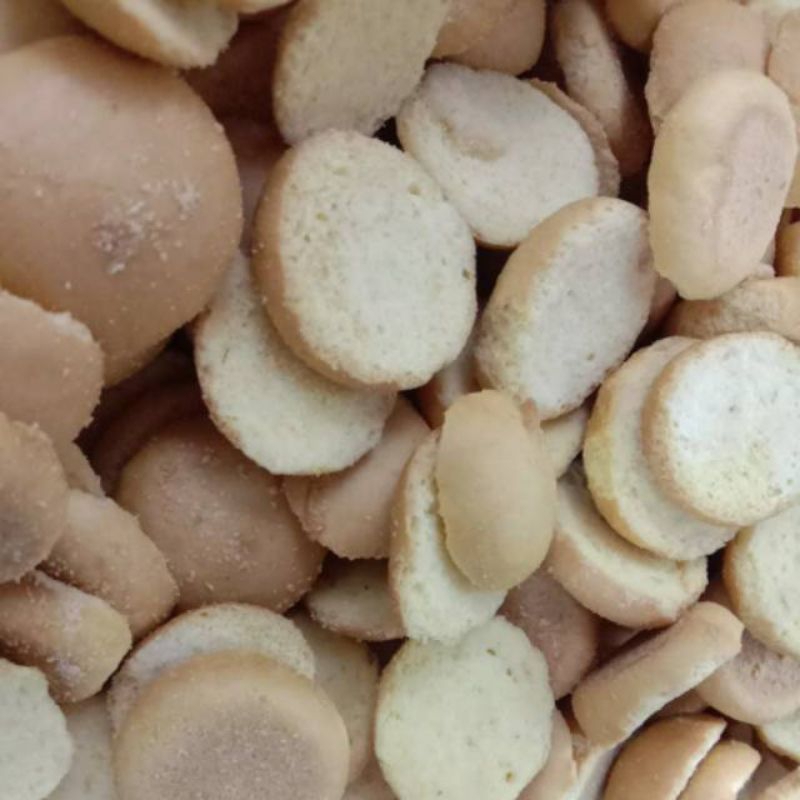 

RB BAGELAN MIRASA BULAT 250GR - BAGELEN KUE KERING - KUKER RENYAH - CEMILAN SEHAT