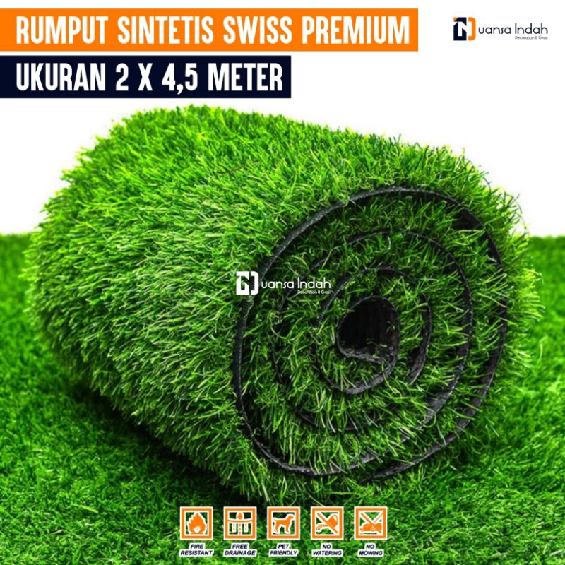 RUMPUT SINTETIS SWISS PREMIUM UKURAN 2x4,5 METER