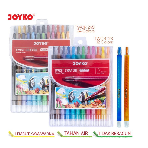 

[TOSERBA_EMAK] - Krayon Putar Joyko 12/24 Warna / TWCR-12S/24S Twist Crayon