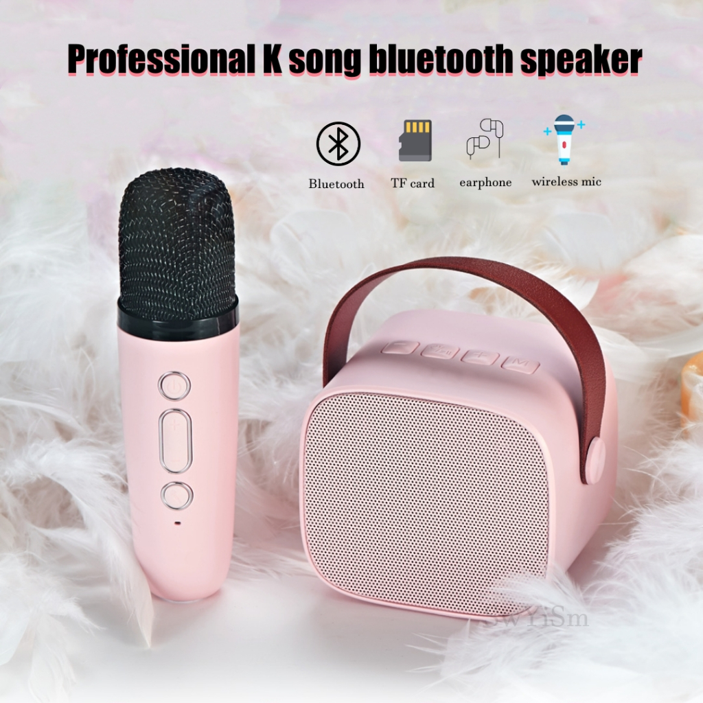speaker karaoke bluetooth full bass portable wireless 3D Stereo Sound 6W HiFi Speaker Dapat terhubun