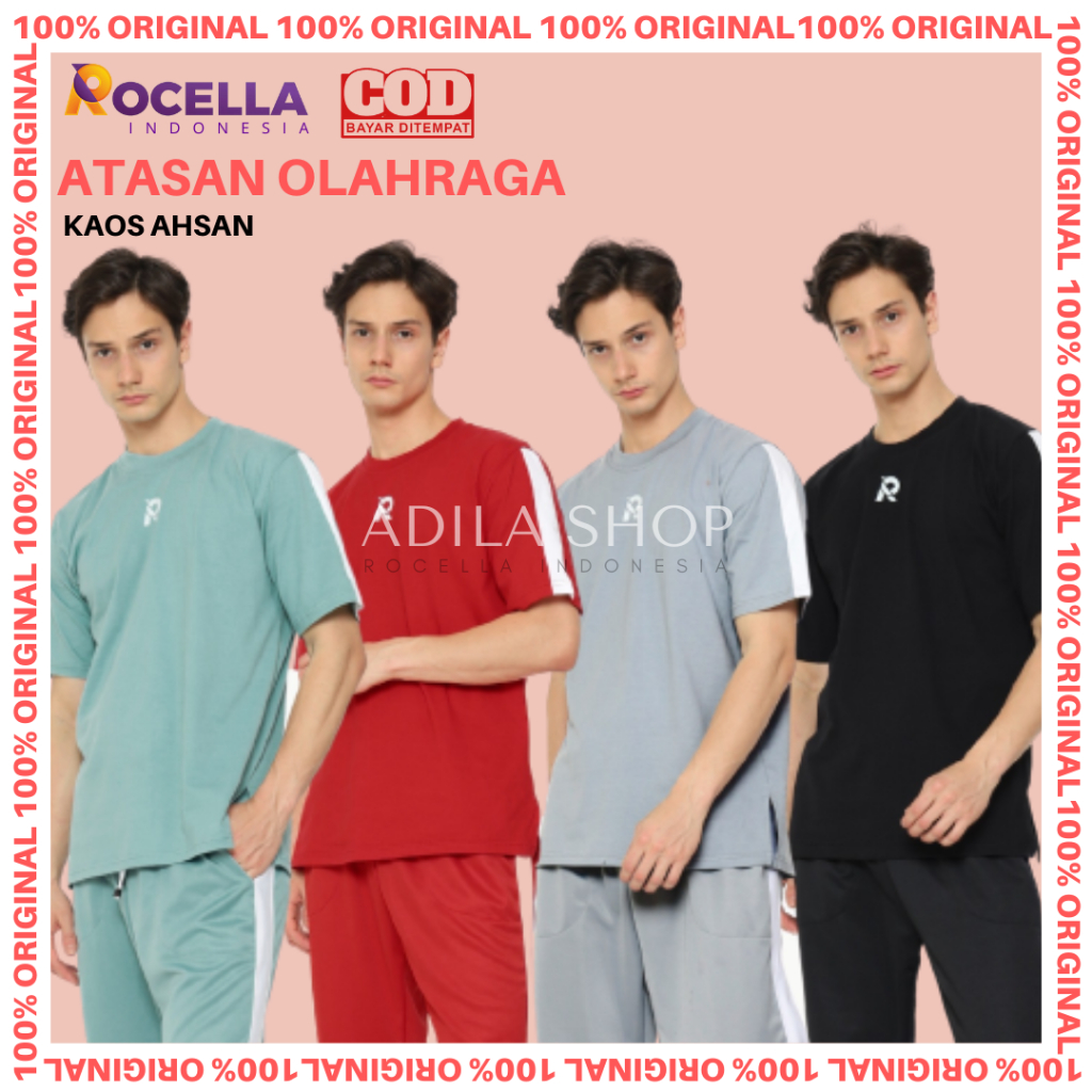 Rocella Kaos Ahsan Seragam Olahraga 17 Agustus Kaos Olahraga Pria Baju Olahraga Merah Putih