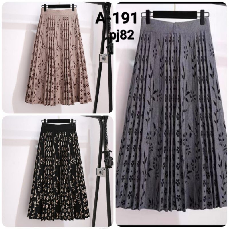 Rok Knit Skirt Rajut Import Motif, Rok Rajut Premium Korean Style