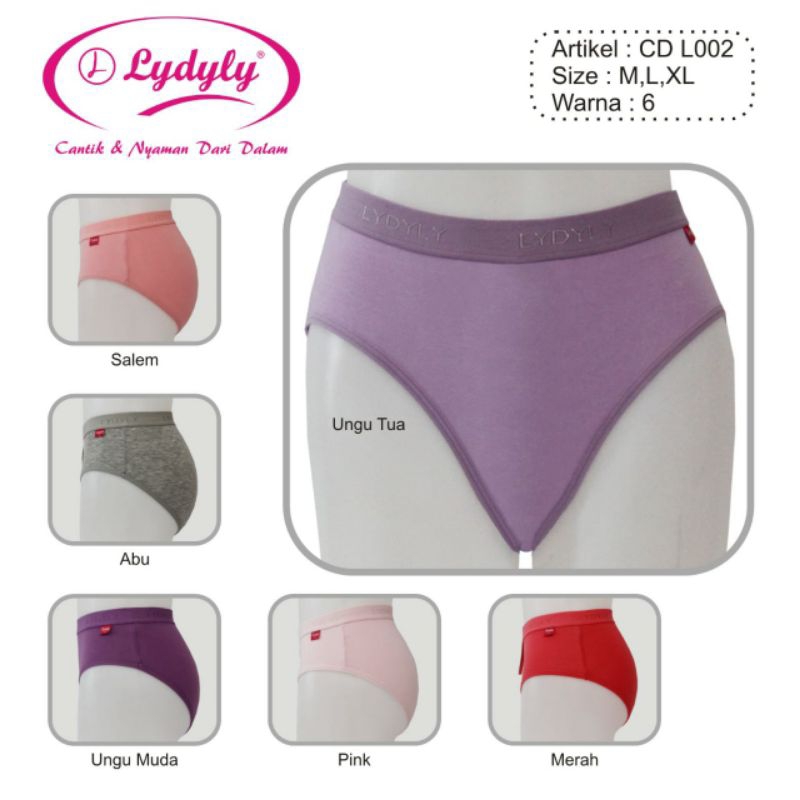 3pcs/6pcs, CD Lydyly L002, Celana Dalam wanita Karet Besar,Celana Dalam Lydyly [M,L,XL,XXL]