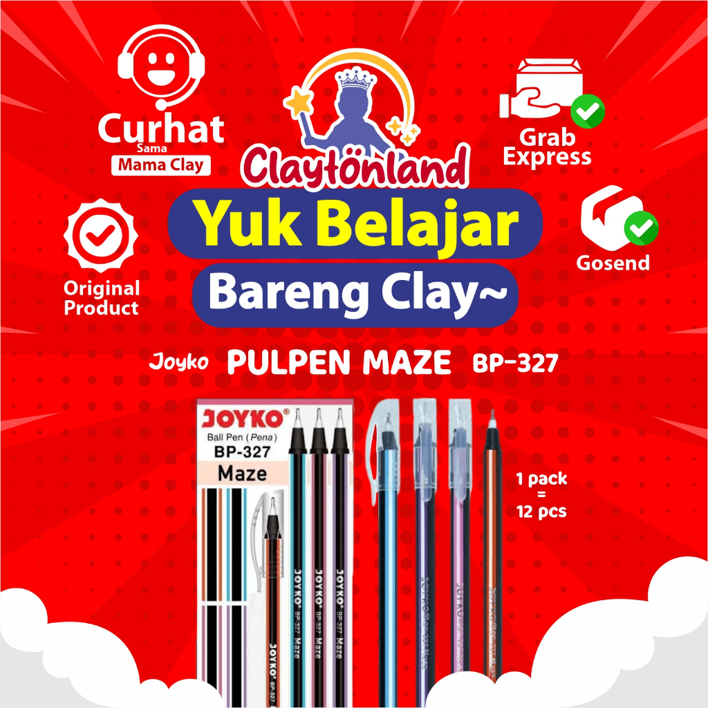 

Ballpoint Maze 327 Hitam Joyko / Pulpen Joyko Maze BP-327 (12pcs)