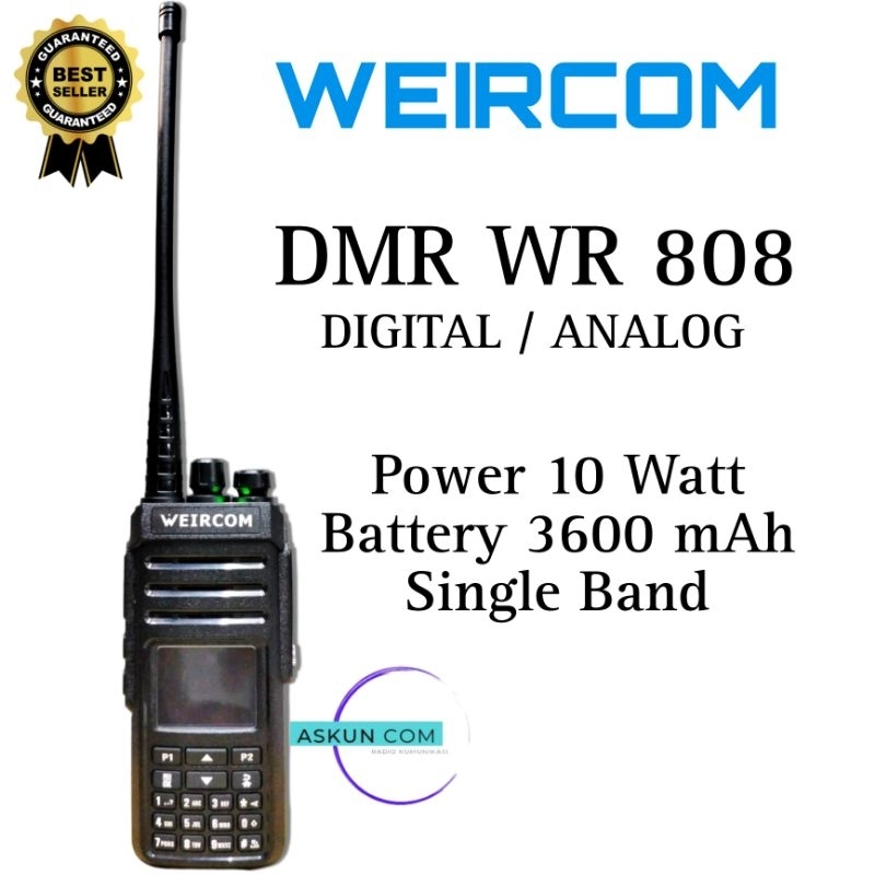 HT WEIRCOM WR 808 DMR Digital Analog Single Band VHF IP67 10 Watt ORI