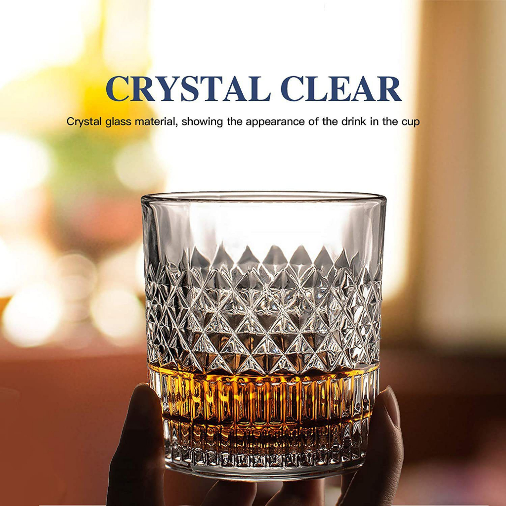 ASHOME gelas cangkir kaca whisky dan wine elegant motif kristal segitiga mewah / glass wine and whisky elegant