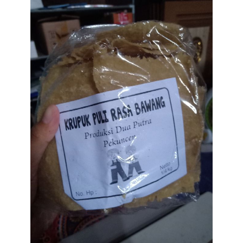 

Kerupuk Gendar mentah mengembang / puli rasa bawang 250 gram