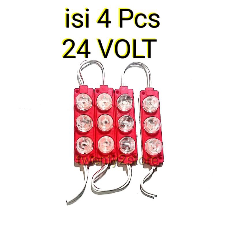 4 pcs lampu led 3 mata 24 volt led bak truk lampu kolong truk bus 24 volt