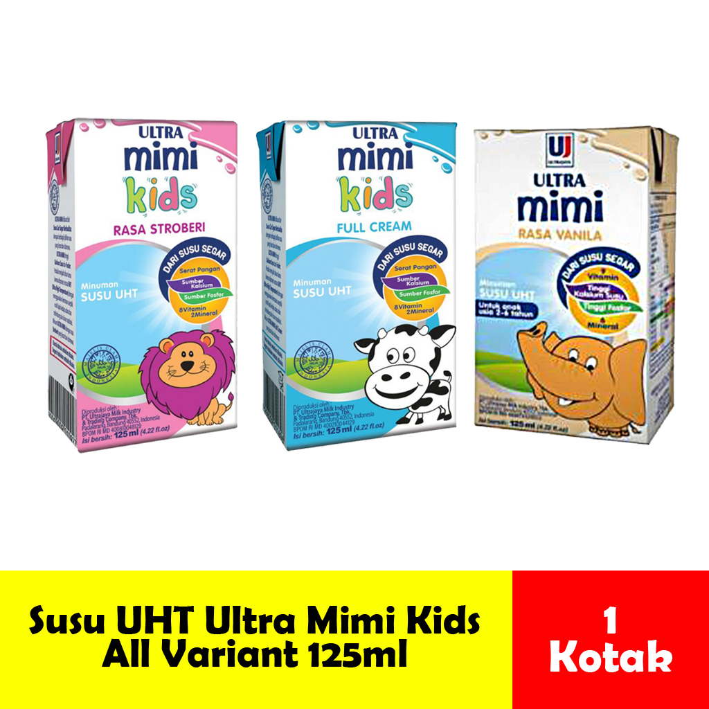 

ULTRA MIMI KIDS SUSU CAIR UHT STERIL RASA COKLAT / FULL CREAM / STRAWBERRY 125ML