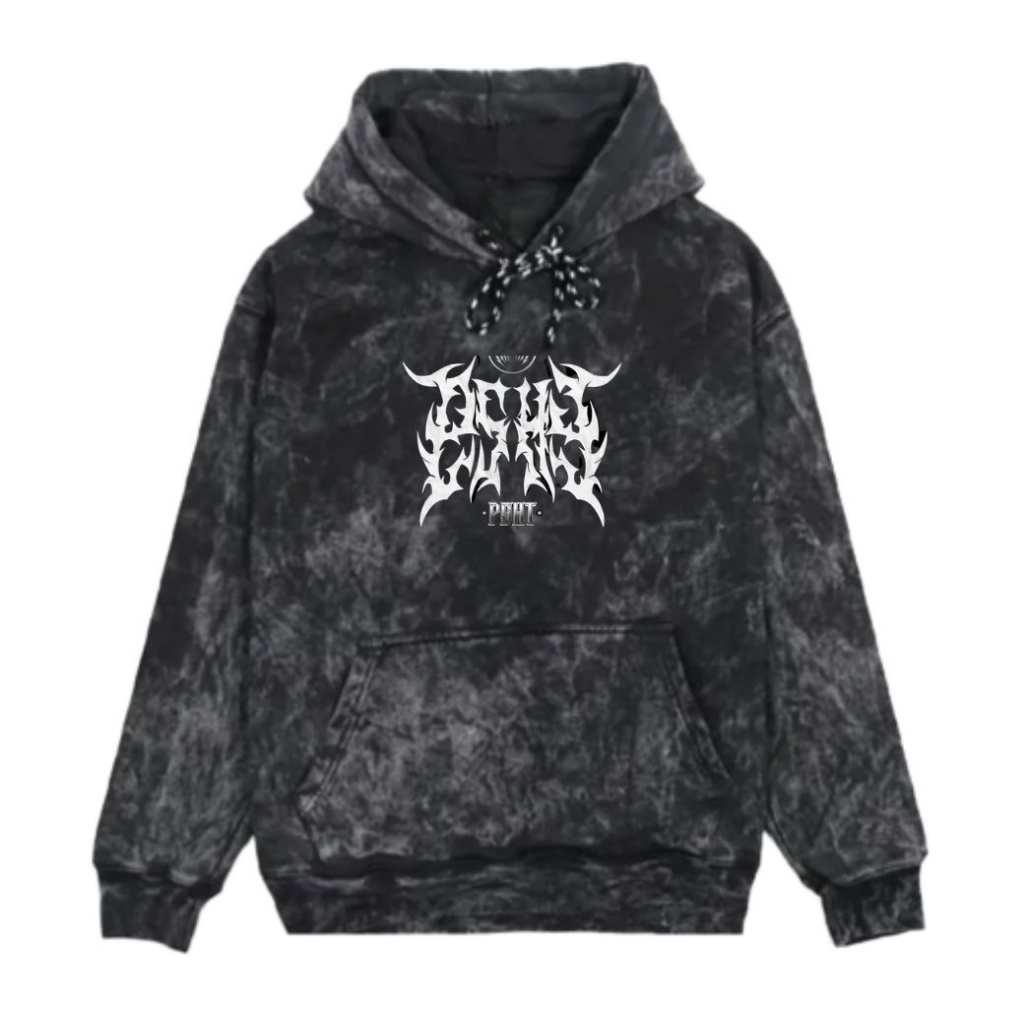 Jaket Sweater Hoodie Black Wash Pullover Oblong Original Distro ( PSHT ) - Boxy Skena