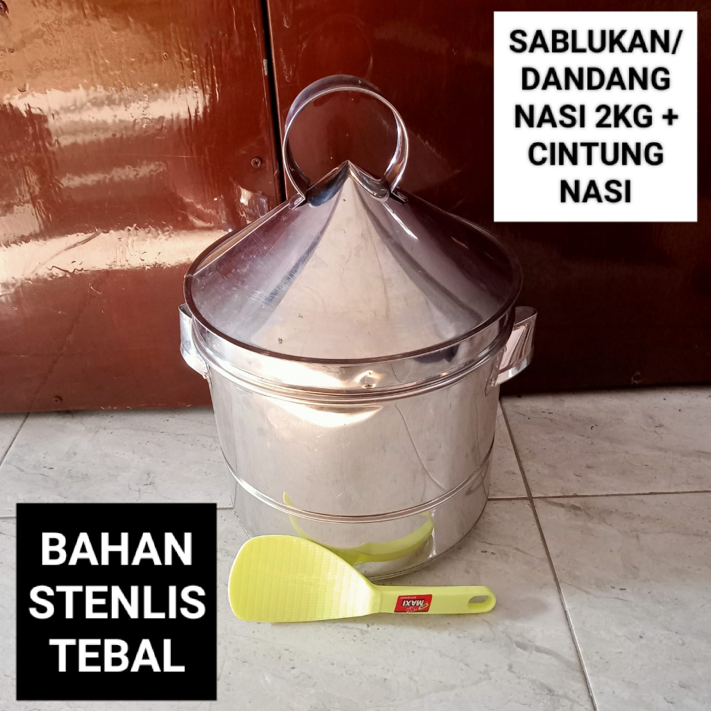 SABLUKAN / DANDANG NASI BAHAN STENLIS TEBAL FREE CINTUNG NASI