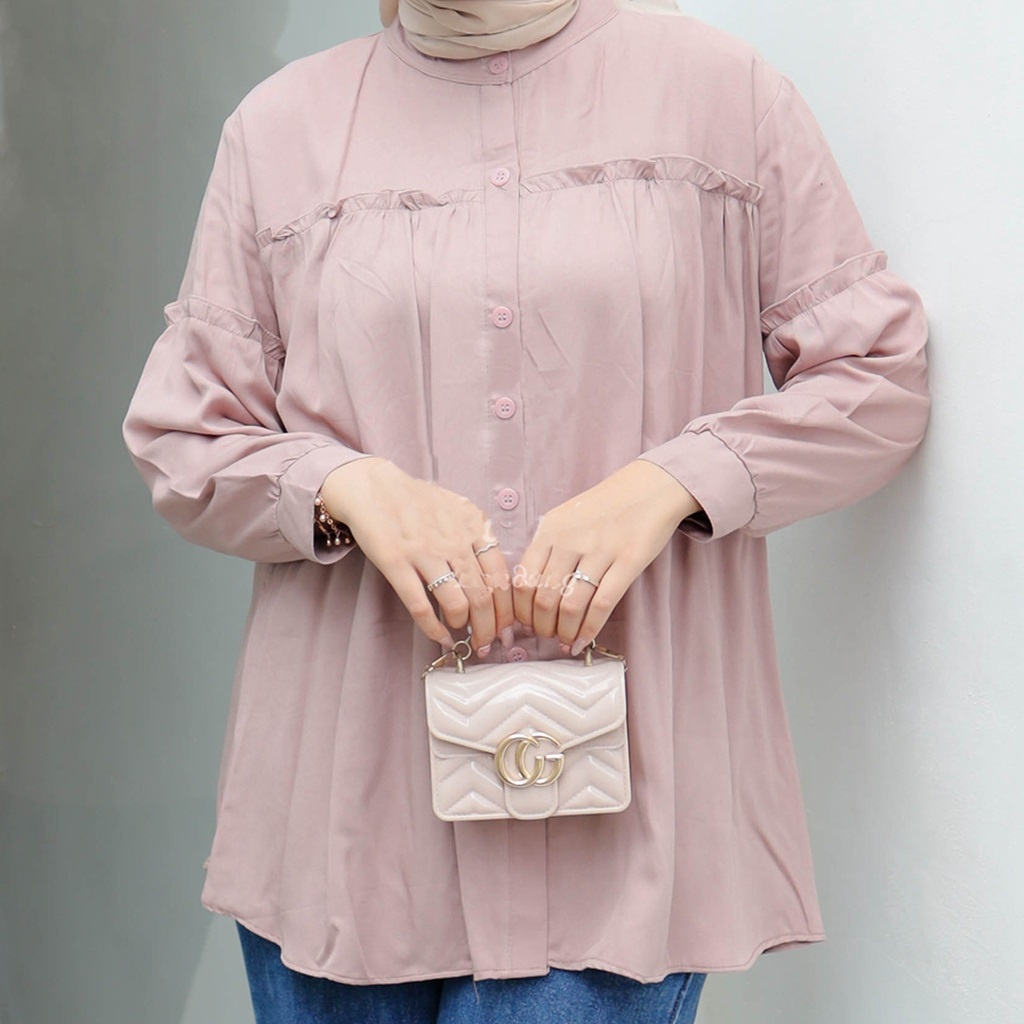 BLOUSE ATASAN CRINKLE SORYA BLOUSE – KEMEJA WANITA CRINKLE – BAJU ATASAN WANITA BLOUSE KOREA TERBARU