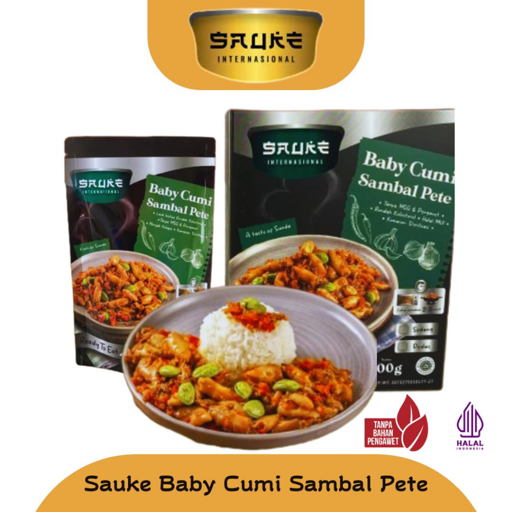 

Makanan cepat saji cumi sambal pete Baby cumi sambal pete kemasan halal