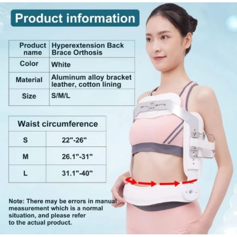 jewett hyperextension back brace orthosis, TLSO