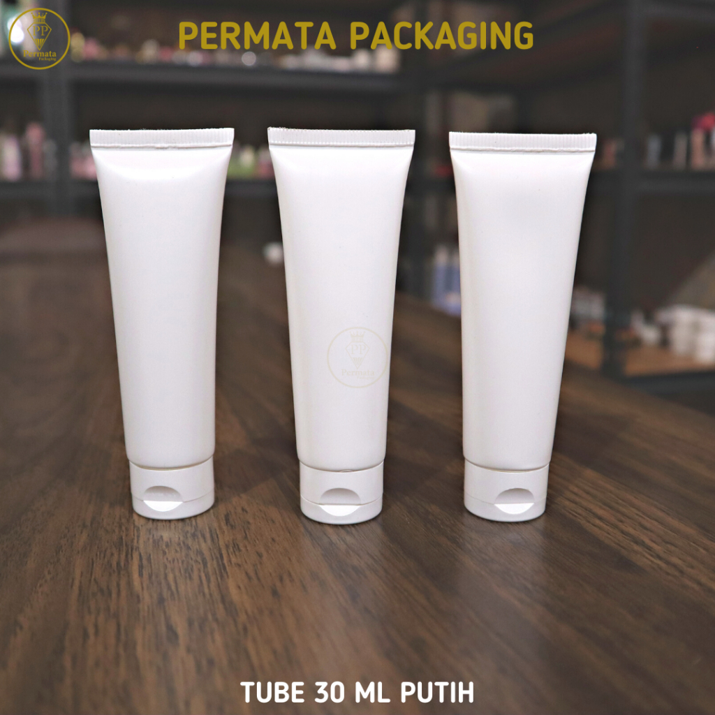 Tube 30ml Putih Fliptop / Blank Tube 30ml Putih Fliptop / Botol Tube 30ml Putih Fliptop Kosong  - Ti