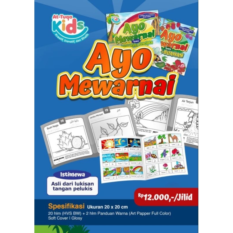 

Buku Mewarnai Ayo Mewarnai Asli lukisan Tangan Penulis 2 seri