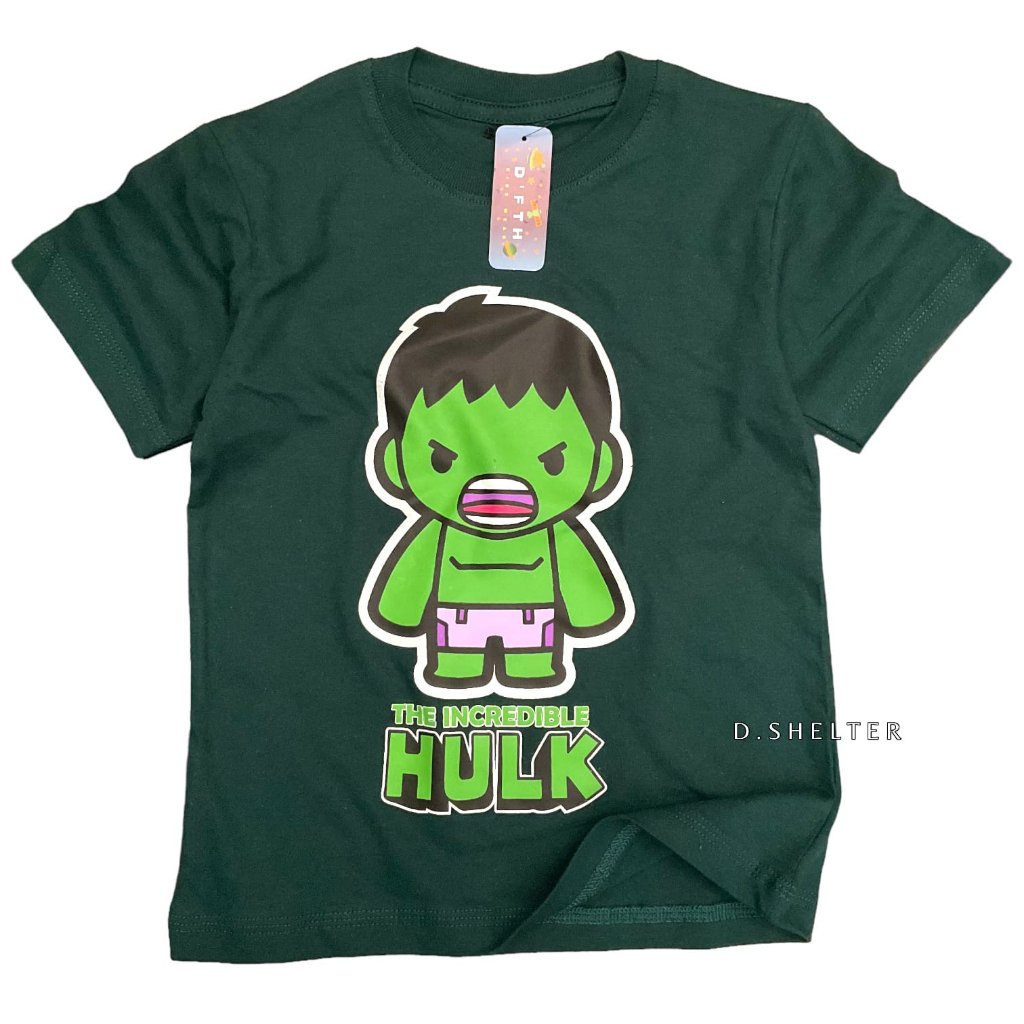 KAOS DISTRO ANAK HIJAU BOTOL HULK / D.SHELTER