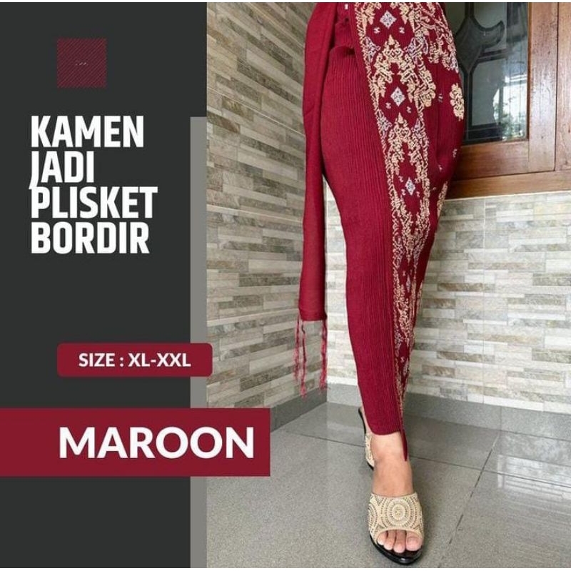 Kamen jadi plisket bordir | kamen bordir | rok bordir | bawahan tradisional