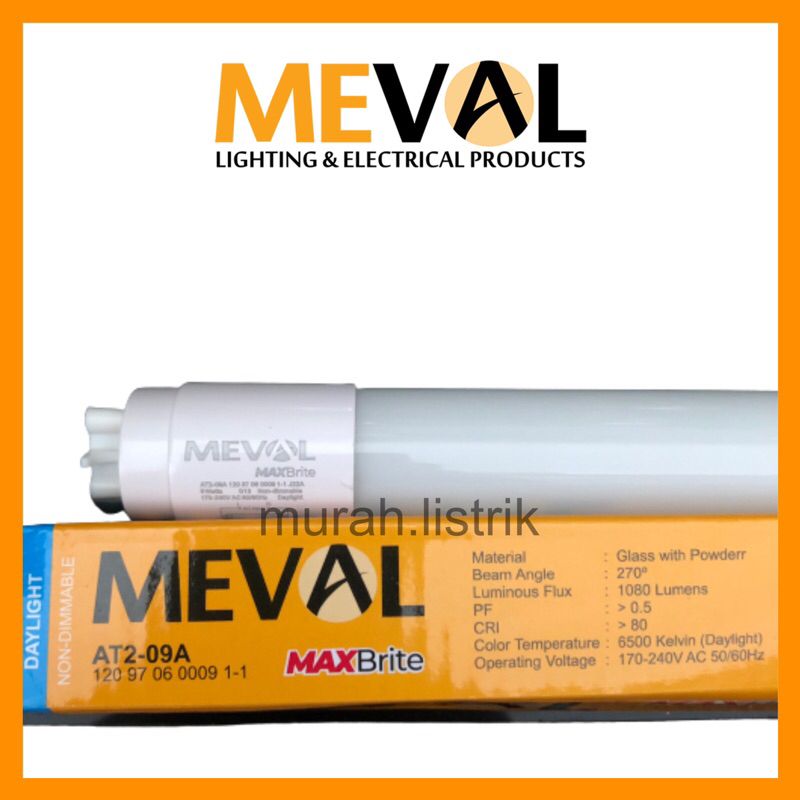 Lampu Murah Neon 9W TL 60cm LED T8 MEVAL Tahan 15.000 JAM