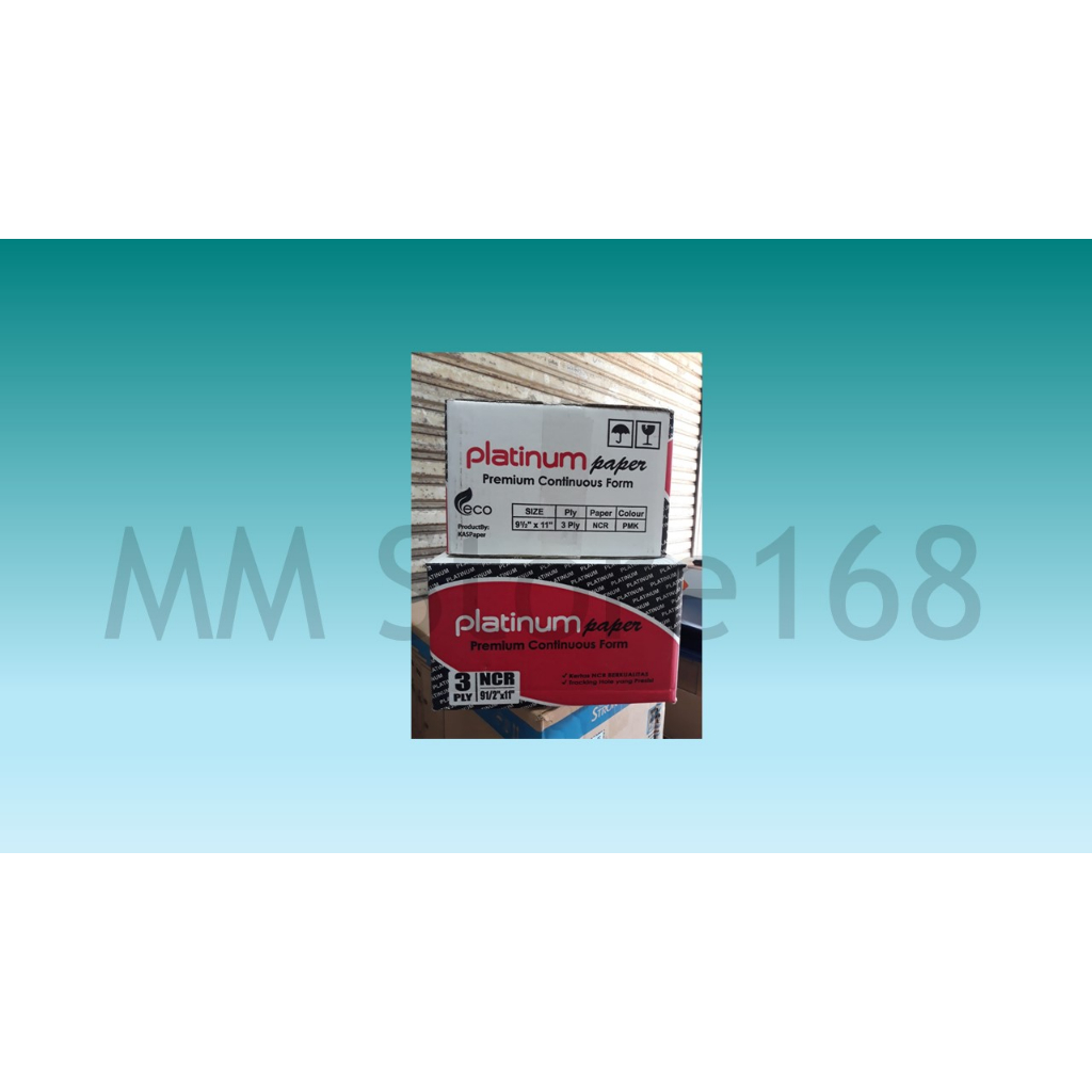 

Continuous Form Ukuran 9,5 Inch x 11 Inch, 3 Ply NCR Merk Platinum Eco