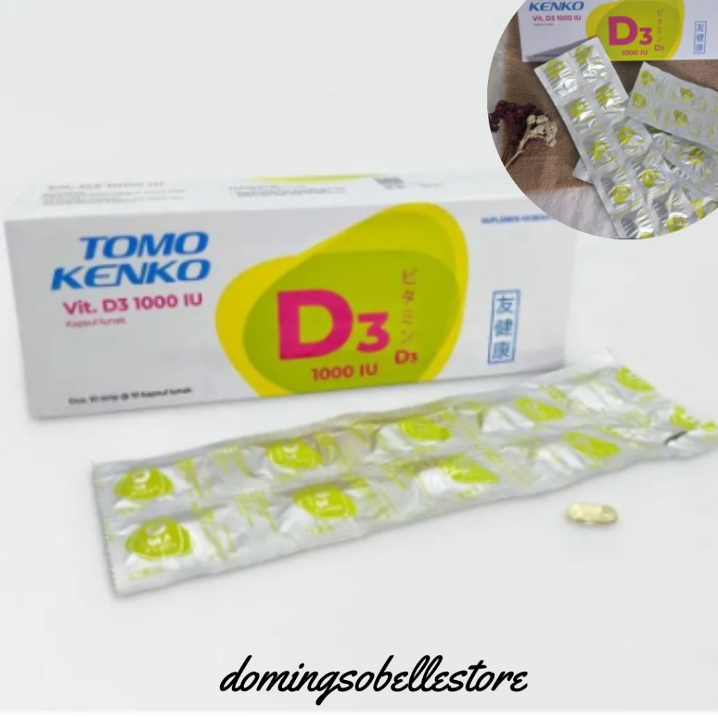 ❤domingsobellestore❤TOMO KENKO VITAMIN D3 1000IU Kemasan strip / Vit.D3 1000 IU Vitamin Tulang Otot 