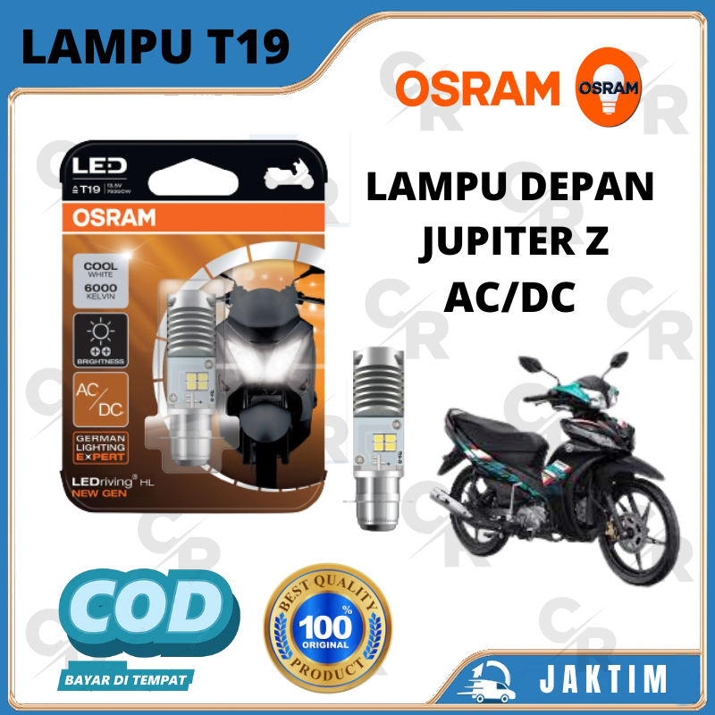 LAMPU BOHLAM DEPAN MOTOR JUPITER Z LED OSRAM T19 AC/DC H6 ORIGINAL