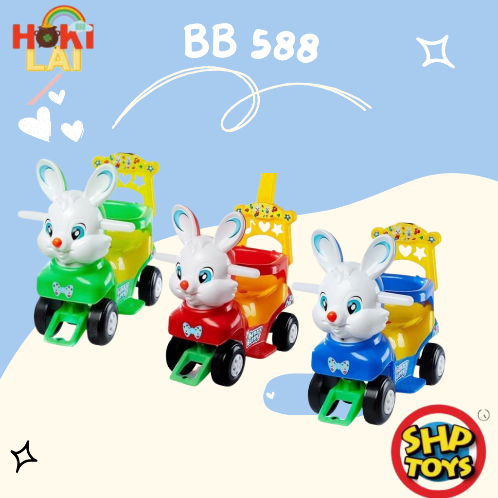 PROMO Mainan Anak BB 588 SHP TOYS - Maenan Mobil Mobilan Kelinci Dorong Ride Pink