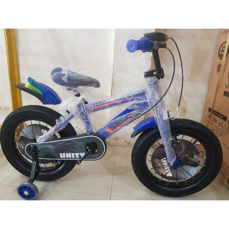 Sepeda Anak Sepeda BMX 16 inch UNITY ( BAN JUMBO 3.0 ) ( FULL ACCECORIES ) ( BIRU / BLUE ) ( DINOSAU