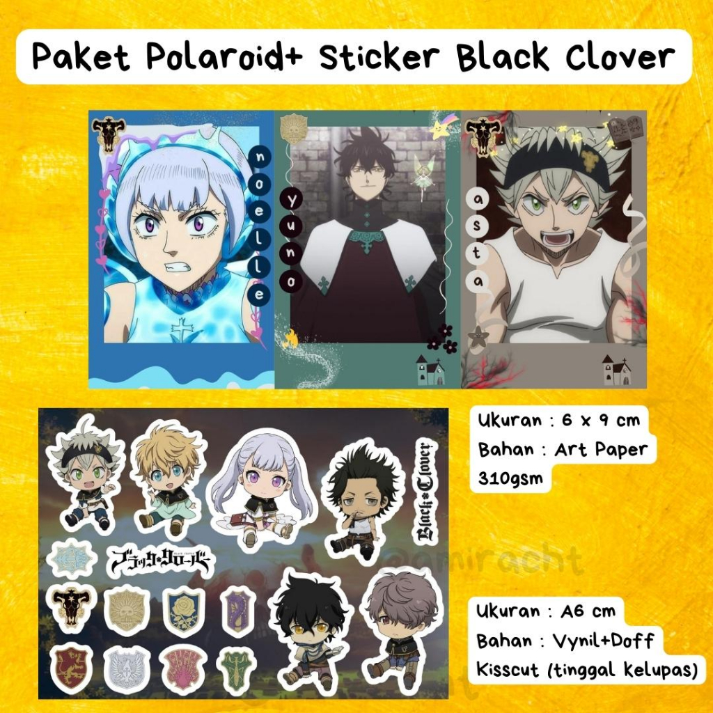 

Black CLover Paket Polaroid dan Sticker