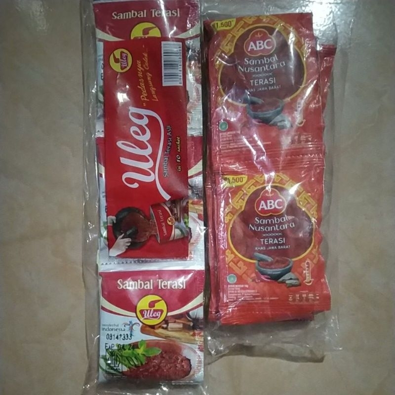 

sambal terasi uleg isi 10/ sambel saset/ sambel terasi abc/ sambal terasi/ sambel trasi