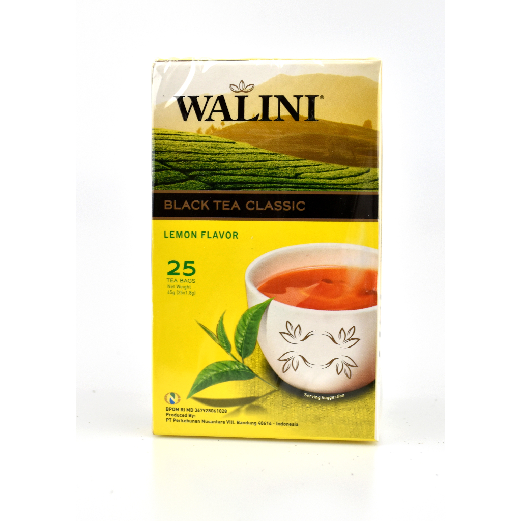 

TEH CELUP HITAM KLASIK RASA LEMON 45 GR WALINI ISI 25 BAGS LEMON BLACK TEA