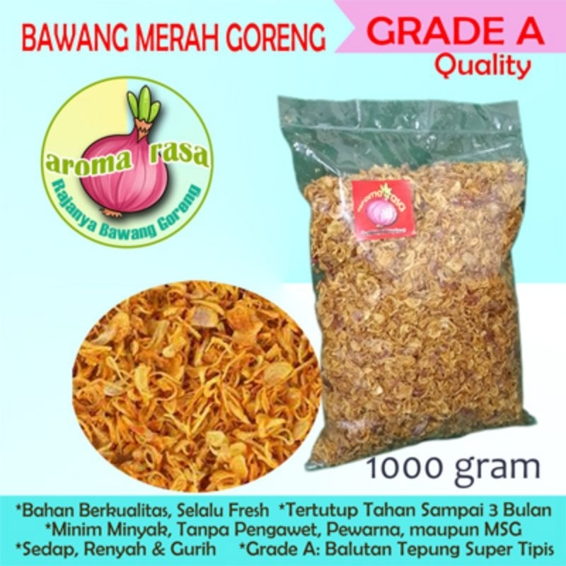 

Bawang Merah Goreng Grade A 1000 gr AROMA RASA