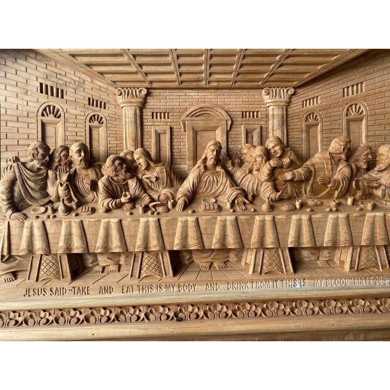 Relief perjamuan kudus ukiran 3D