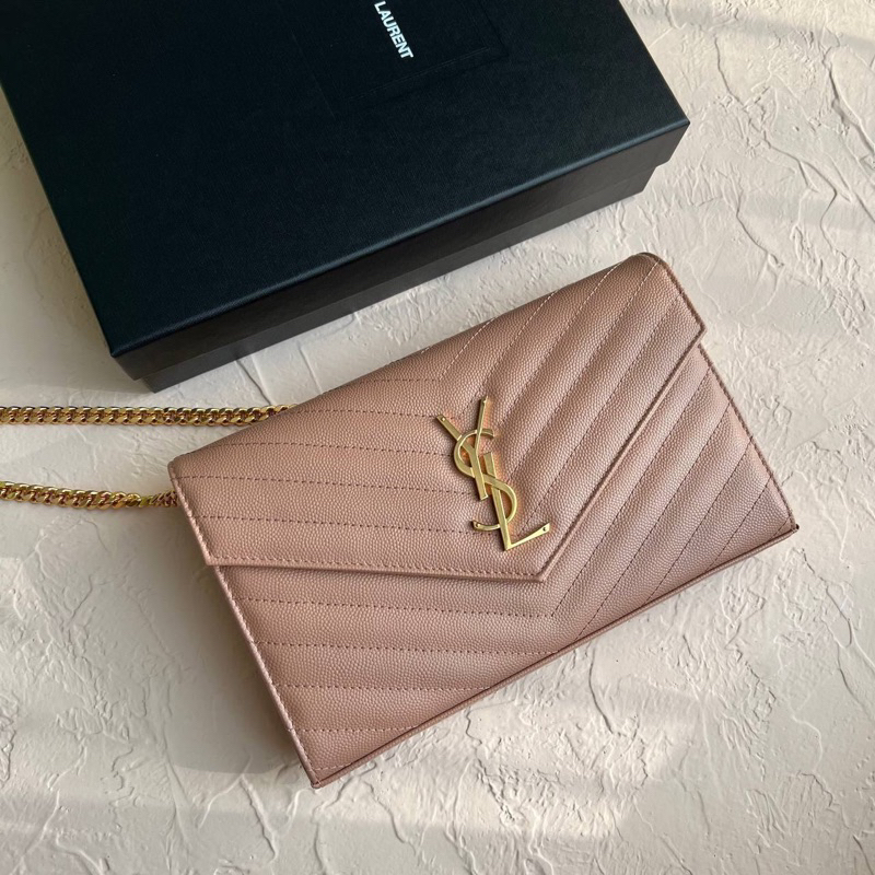 YSL monogram woc 22cm  - vintage peach ghw