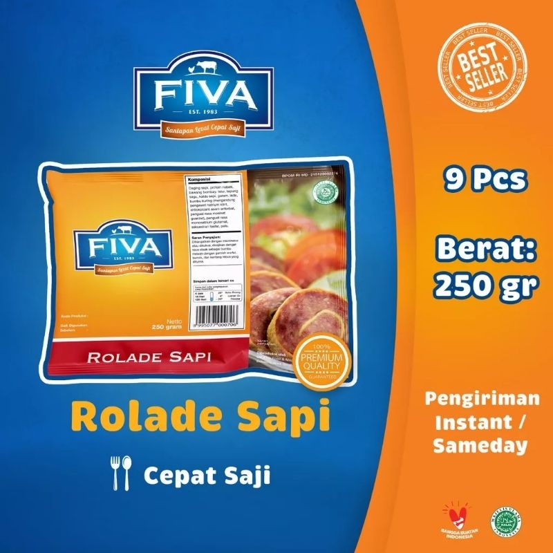 

Fiva Rolade Sapi 250gr Isi 9 Pcs Rolade Sapi Halal Beef Rolade