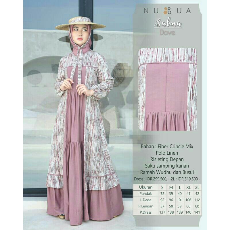 BAJU GAMIS SALMA DRESS DOVE BY NUBUA