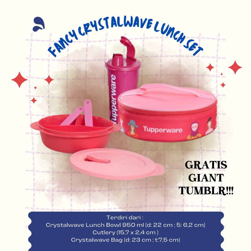 FANCY CRYSTALWAVE LUNCH SET TUPPERWARE