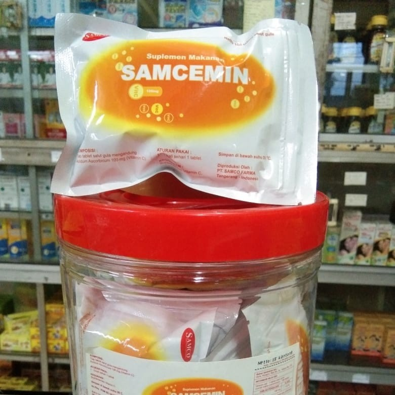 grosir 1 toples SAMCEMIN Suplemen Makanan isi 100 tablet